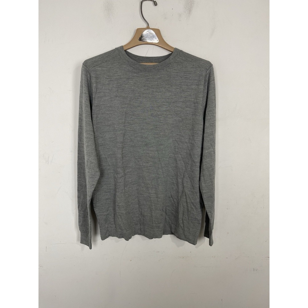 Nordstrom Mens Sweater Large Merino Wool Quiet Luxury Coolmax‎ Minimalist Gray